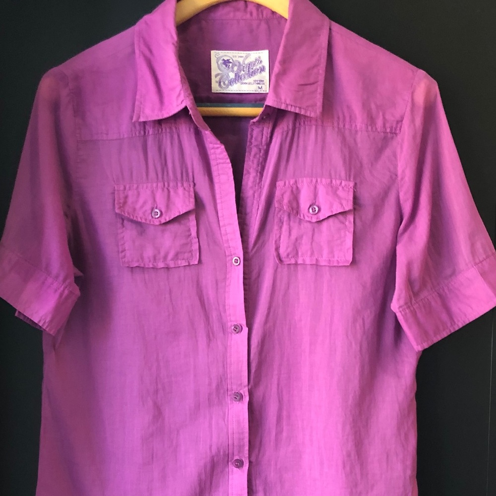 Button down pink blouse